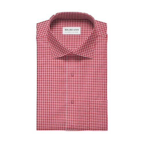 Image of BIGREAMS Pure Cotton Checkered Unstitched Ghingham Summer Shirt Piece For Men's (Red, Yellow, Green)