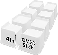 Vista 17 de Paquete de 4 elevadores de cama de 1 pulgada, elevadores de muebles de 2 pulgadas, negros, elevadores de cama resistentes para mesa, sofá, silla