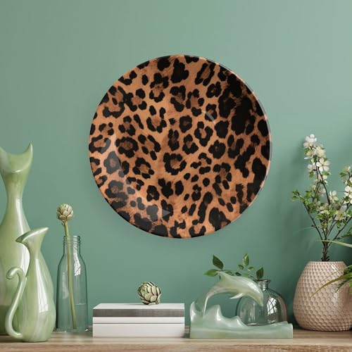 Plato decorativo estilo chino patrón leopardo 6 pulg miniatura 5