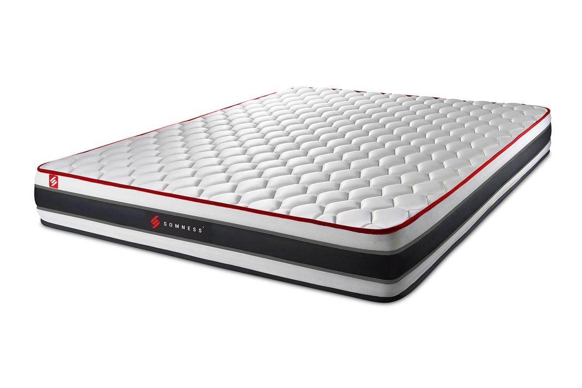 Somness Matelas Energy Ressorts ensachés et mémoire de Forme 160x200 | Epaisseur : 22 cm | Confort : Ferme