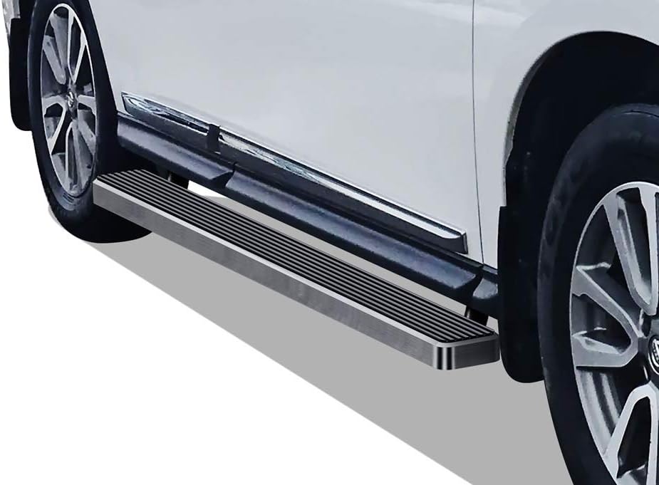 APS 304 Stainless Steel Polished 5in Silver Running Boards Compatible with Nissan Pathfinder 2013-2021 (Excluding Platinum) & Infiniti QX60 2013-2016 (Nerf Bars Side Steps)