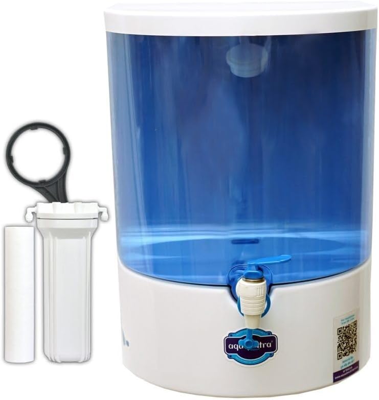 Dolphin 5 Stage Purification 9 Liter Ro + Active Copper + B12 Alkaline Water Purifier Filter For Home Office White And Blue