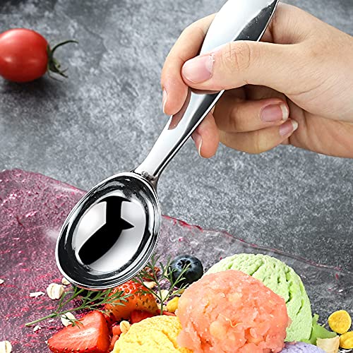 Ice Cream Scoop Heavy Duty Ice Cream Scooper With Comfortable Handle, Easy To Clean, Multi-Use, Premium Zinc Alloy, Silver #TOP2