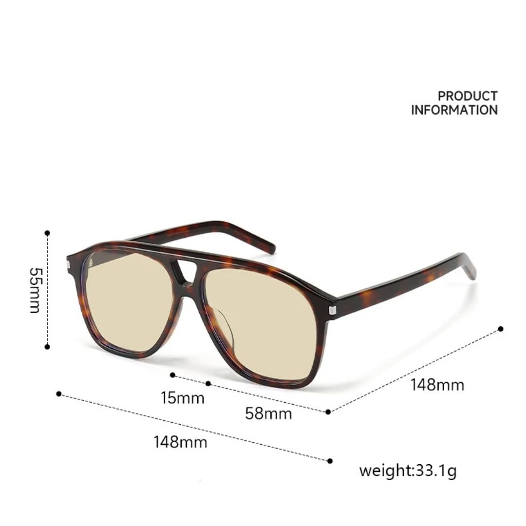 Lunettes de soleil à monture large en acétate, protection UV400, style conduite tendance