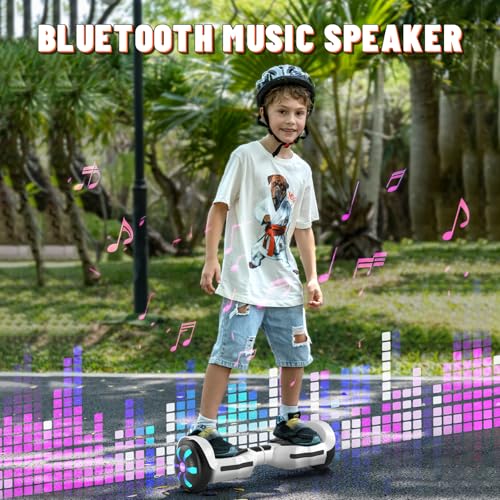 Image of SIMATE Scooter, Bluetooth Speakers and LED Light-Up Wheels, APP Control, Dual 250W Motors, 8.5 mph Max Speed & 8.5 Miles Max Range, Gifts for Kids Adults Girls Boys