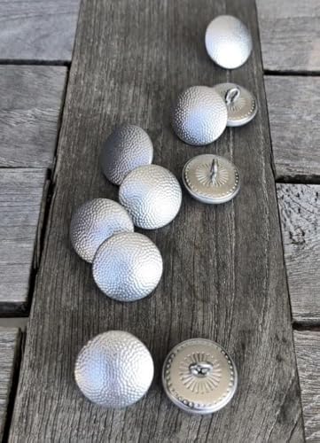 10 Stück Knöpfe silber Uniformknöpfe leicht gekörnte Oberfläche...