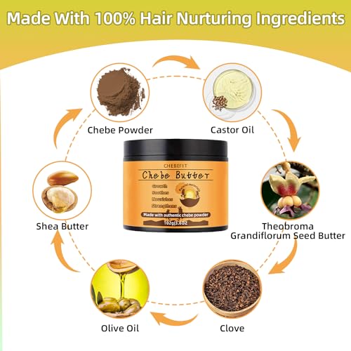 Chebe Hair Butter with Rosemary Oil - For Hair Growth, Thickening, and Moisturizing All Hair Types, 3.6 Oz - Image 6
