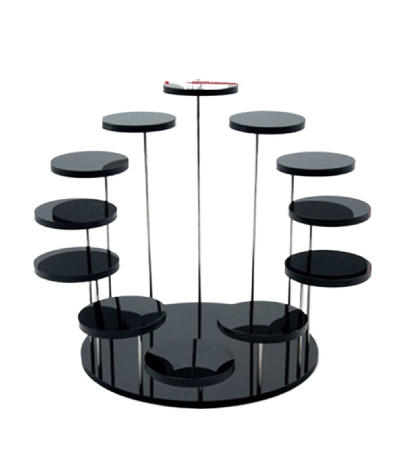 QuxetlRyz Perfume Organiser Display Risers 3/5/12 Layers Fashion Temperament/Black Sense of Perfume Display Stand Jewelry Storage Rack Cake Dessert(Black 12 layers)