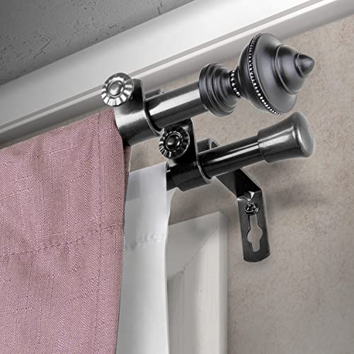Augustus 5/8" Double Curtain Rod 28-48 inch - Black
