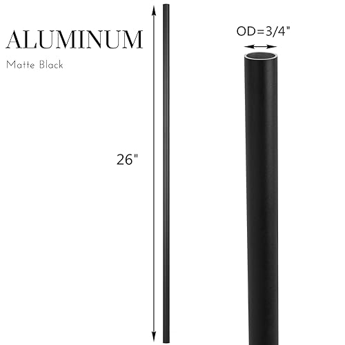 Miniatura 8 de Balaustres de aluminio de 36 x 34 - Pasamanos de metal para interiores y exteriores, husillos de escalera redondos huecos para porche de terraza,