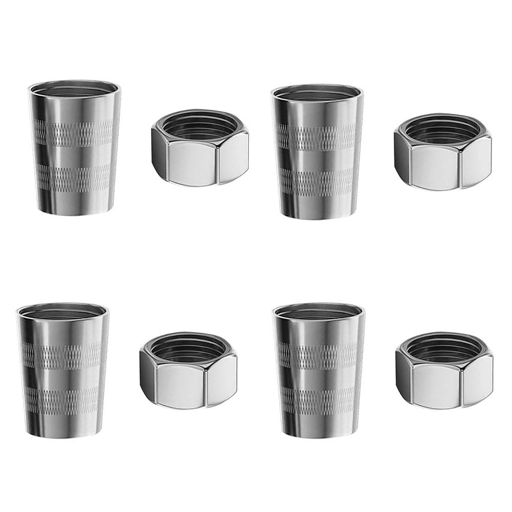 Jinxuanxudyl Silver 4 Sets Shower Head Joint Shower Head Adapter Stainless Steels Connector Toilet 4 Outlet Pipe Fittings Shower Shower Hose Fittings Nut Shower Inlet Connection For Pipe Connecting Conversion