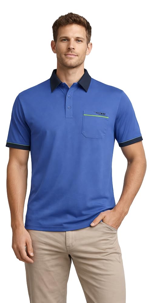 Gabicci - Plain Polo Shirt with Contrasting Collar and Piping (Large, Cologne)