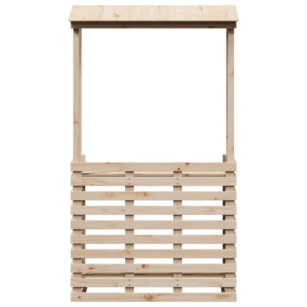 HUAKEHOM Gartenbar Gartentheke mit Dach Ablage Bartisch Stehtisch Tresentisch für Garten Theke Bar Tresen Gartenmöbel 112,5x57x195,5 cm Massivholz Kiefer