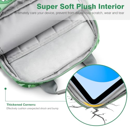 Image of Dadanism 9-11 Inch Tablet Sleeve Bag Carrying Case with Shoulder Strap for iPad (A16) 11 inch, iPad 10th Gen 10.9 inch, iPad Air M4 /Pro M5 11 inch, iPad 9 /8 /7th 10.2 inch, Galaxy Tab A11+ Plus 11 inch, Cyan+Flower