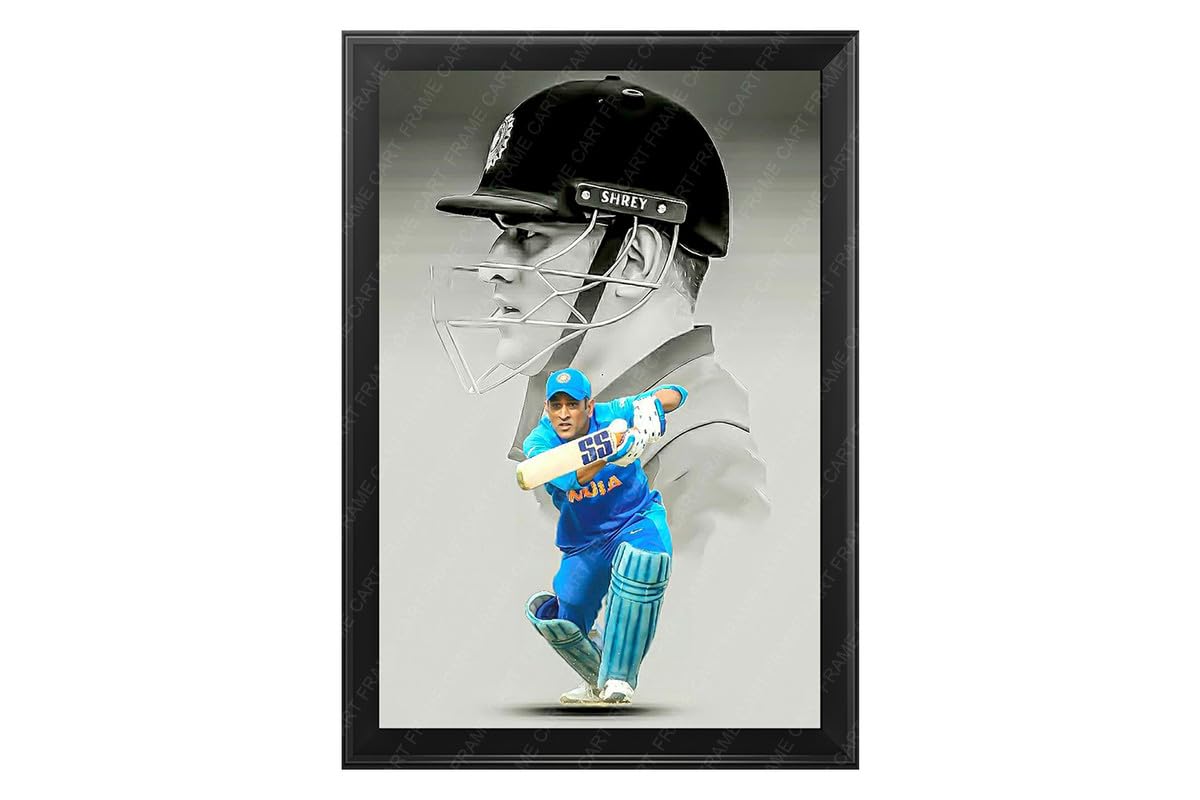 MS Dhoni Photo Frame - Premium Wall Decor for Cricket Fans | Wall Hanging Wood Photo Framed | Cricket Best Captain Ms Dhoni Wall Hanging Photo Framed-image-14