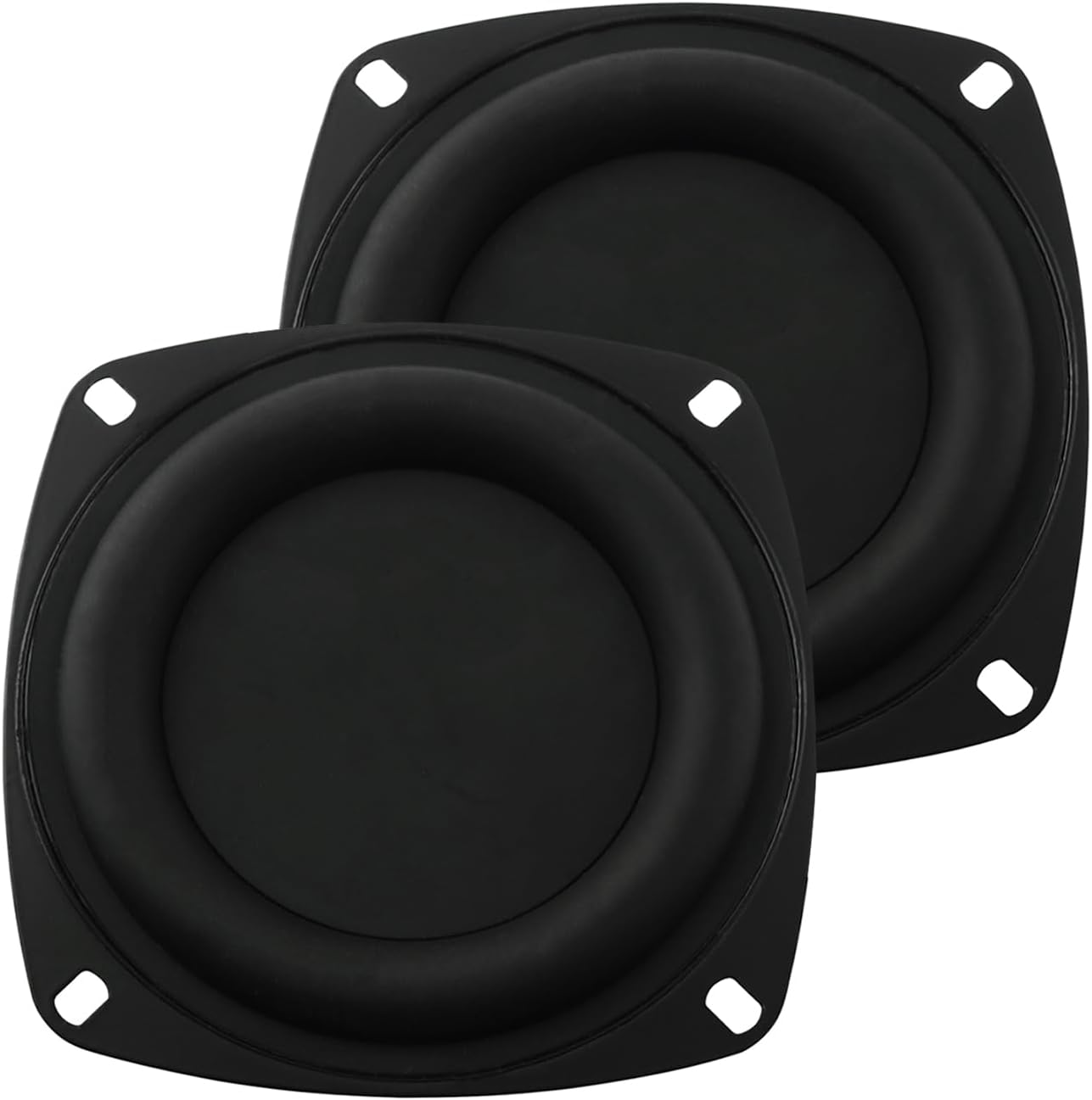 yyangz 2PCS Square Bass Vibrating Membrane 4 inch Bass Radiator Speaker Bass Vibrating Membrane for Subwoofer Speaker Audio DIY Repair Black