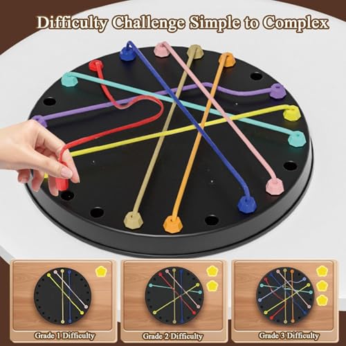 Image of Rope Knot Untying Challenge Puzzle | Twisted Ropes Untangle Board Game for Kids | Brain Teaser Logic Puzzle for 3+ Years | Stress Relief & Educational STEM Toy