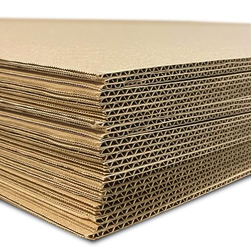 Flipside Products 32 x 40 Kraft Two Sided (C-Flute) Corrugated Project Sheets Cardboard Sheets Flat Packing Inserts Crafts Pads Packing Brown Pack of 25