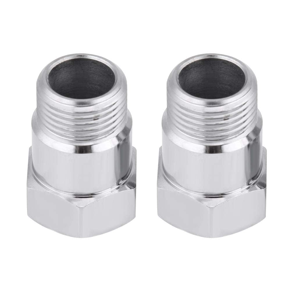 Adattatore sensore ossigeno 32mm M18 * 1,5 2 pezzi prolunga O2 argento