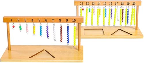 Kghios Juguetes de matemáticas Montessori Materiales para niños pequeños de 1 a 20 años, percha de cuentas de color con cuentas, matemáticas