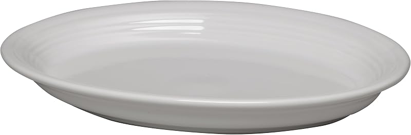 Fuente ovalada grande para servir Fiesta® de 13 5/8" – Cerámica duradera, apta para plomo, apta para lavavajillas/microondas/horno – Hecho en EE. UU. – Blanco