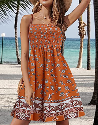 Image of Zyyfly Strapless Dress for Women Summer Beach Boho Smocked Tube Top Dress