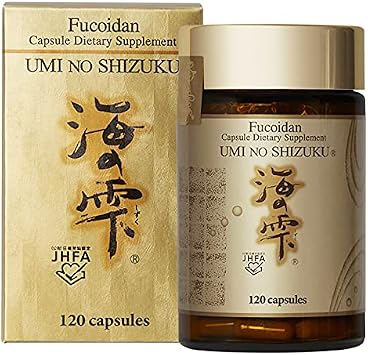 UMI NO SHIZUKU Fucoidan Capsule Pure Seaweed Extract Enhanced with Agaricus Mushroom Optimized Immune Support Health Supplement-120 Capsules