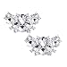 ElegantPark BF 2 Pcs Shoe Clips Butterfly Rhinestones Wedding Party Decoration Silver
