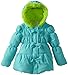 Young Hearts Little Girls'  1 Pieced Bow Green Hood Jacket