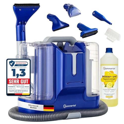 SOMMERTAL MultiCleaner WS450 5 en 1 + 1 l Nettoyeur de tissus d'ameublement, appareil pour tapis,...
