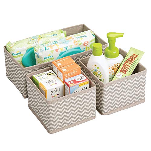 SKYFUN (LABEL) Collapsible Fabric Closet Storage Organizer Bin Box Cube Furniture Shelving Wardrobe Drawer Divider Bedroom, Nursery, Toy Room-Laundry Cloths Storing(Wave-Set Of 3)