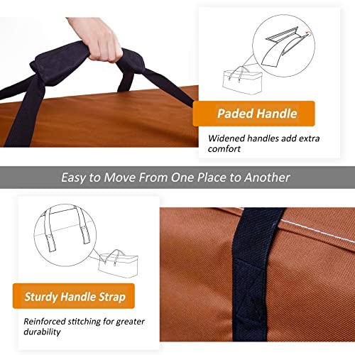 Nettypro Outdoor Patio Cushion Storage Bags Water-Resistant Extra Large 9 Ft Christmas Tree Cushion Bags For Storage, 65 X 20 X 28 Inch, Brown #TOP5
