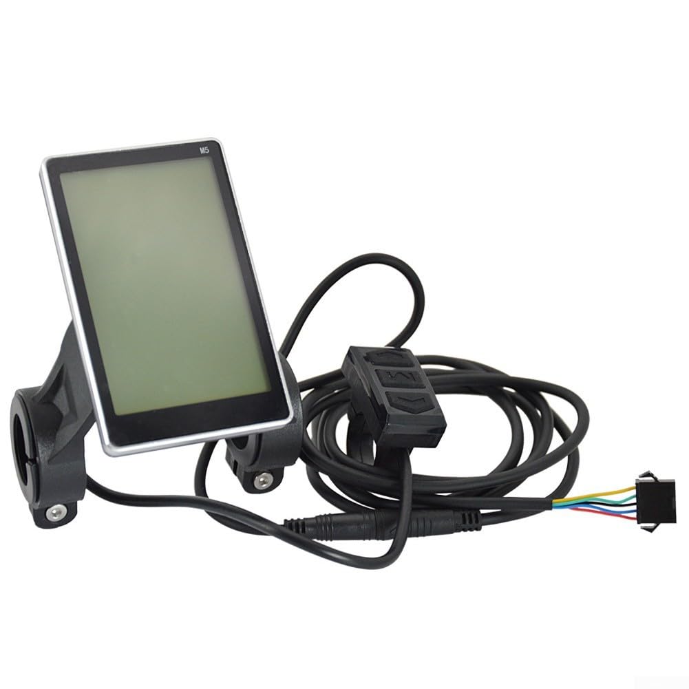 Oniissy 5pin M5 LCD Display für E-For Bike Elektroroller Tacho mit Steuerung, kompatibel mit Kommunikationsprotokoll Nr. 2, ABS & Stahlgehäuse, 2M Kabel