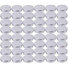 Tosnail 48 Pack 4 oz Round Tins with Screw Lids Aluminum Empty Tins Metal Storage Tin Jars Spice Containers Travel Tin Cans
