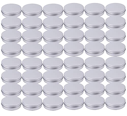Tosnail 48 Pack 4 oz Round Tins with Screw Lids Aluminum Empty Tins Metal Storage Tin Jars Spice Containers Travel Tin Cans