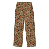 Yuiboo Basketball Street Style Dark Orange Outfits Lounge Pajama Pants Soft & Cute Sleepwear Sleep Bottoms Gifts With 2