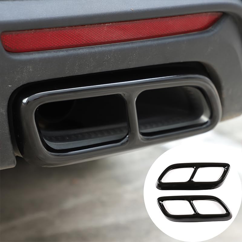 Tail Pipe Trim Compatible with Cadillac CT4 Cadillac CT5 2020-2023 Stainless Steel Car Exterior Exhaust Pipe Mufflers Cover Rear Bumper Cylinder Exhaust Pipe Cover Decorate Accessories (glossy black)