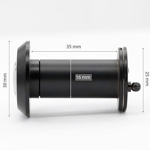 Miniatura 10 de Visor de puerta frontal unidireccional de seguridad con ángulo de 200 grados, mirilla resistente hecha de latón con cubierta de privacidad, cromo,