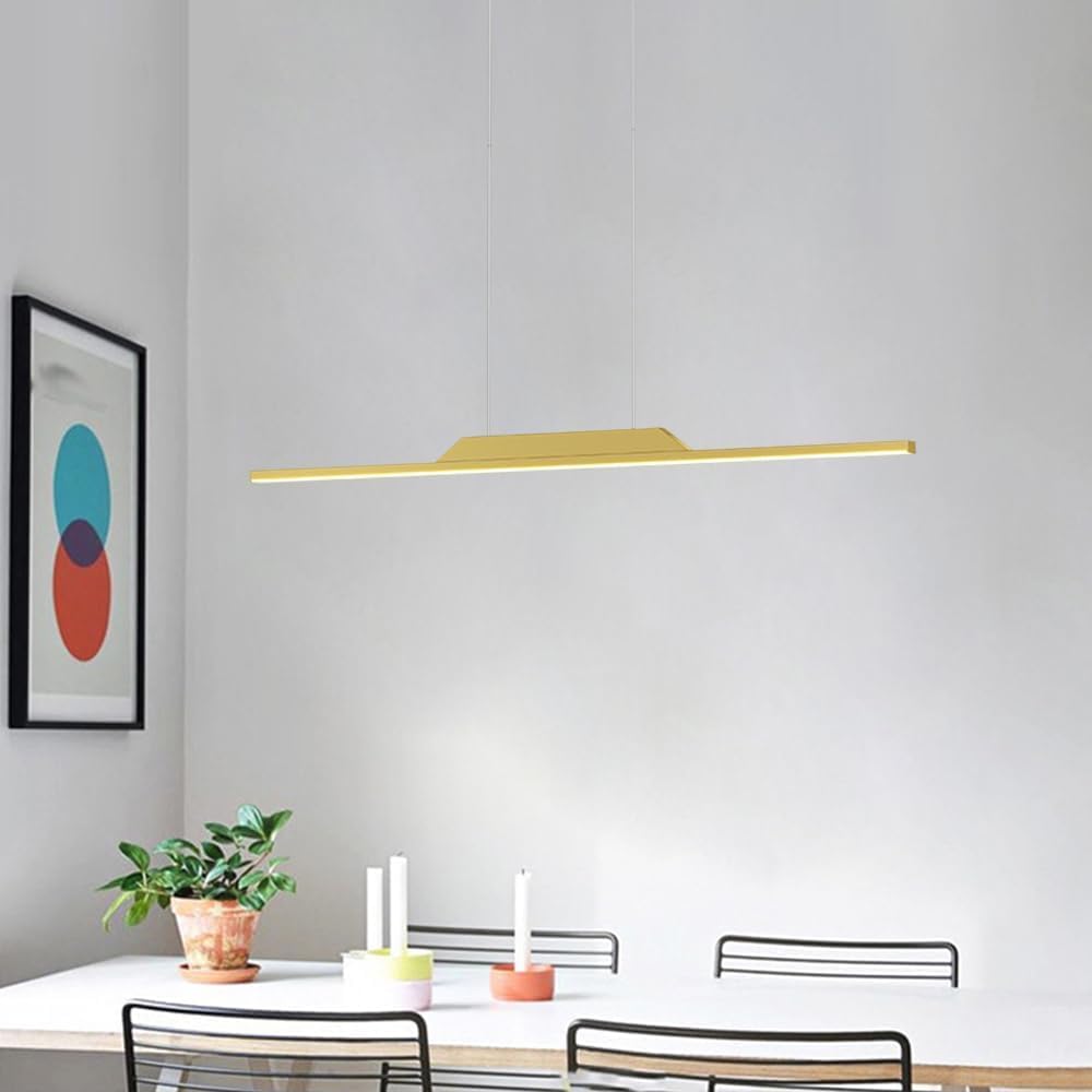 Lampada a Sospensione lineare, Lampada a Sospensione Minimalista a Striscia Lunga, lampadari a Sospensione per Sala da Pranzo, lampadari a LED dimmerabili, compatibili con luci da Tavolo da bilia