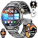 SUNKTA Reloj Inteligente para Hombre Militar Grado 1000 mAh Batería 1,7" HD Llamadas Bluetooth Smartwatch Deportivo y de Fitness con iOS y Android,Monitor de Salud,sueño,podómetro,2 Cargadores,Gris