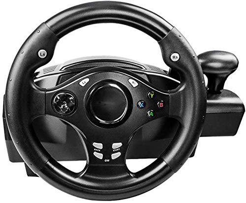 Racing Wheel,Feedback Driving Force Racing Wheel with Responsive Pedals for PS4,PS3,PS2,PC,X360,NS Switch