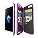 iPhone 7 Plus / iPhone 8 Plus Mirror Wallet Case - Spessn Enclosed Mirror Back Cover with 3 Bank Card Slot Protective Hard Case for Apple iPhone 7/8 Plus 2017 -5.5 Inch (Purple)