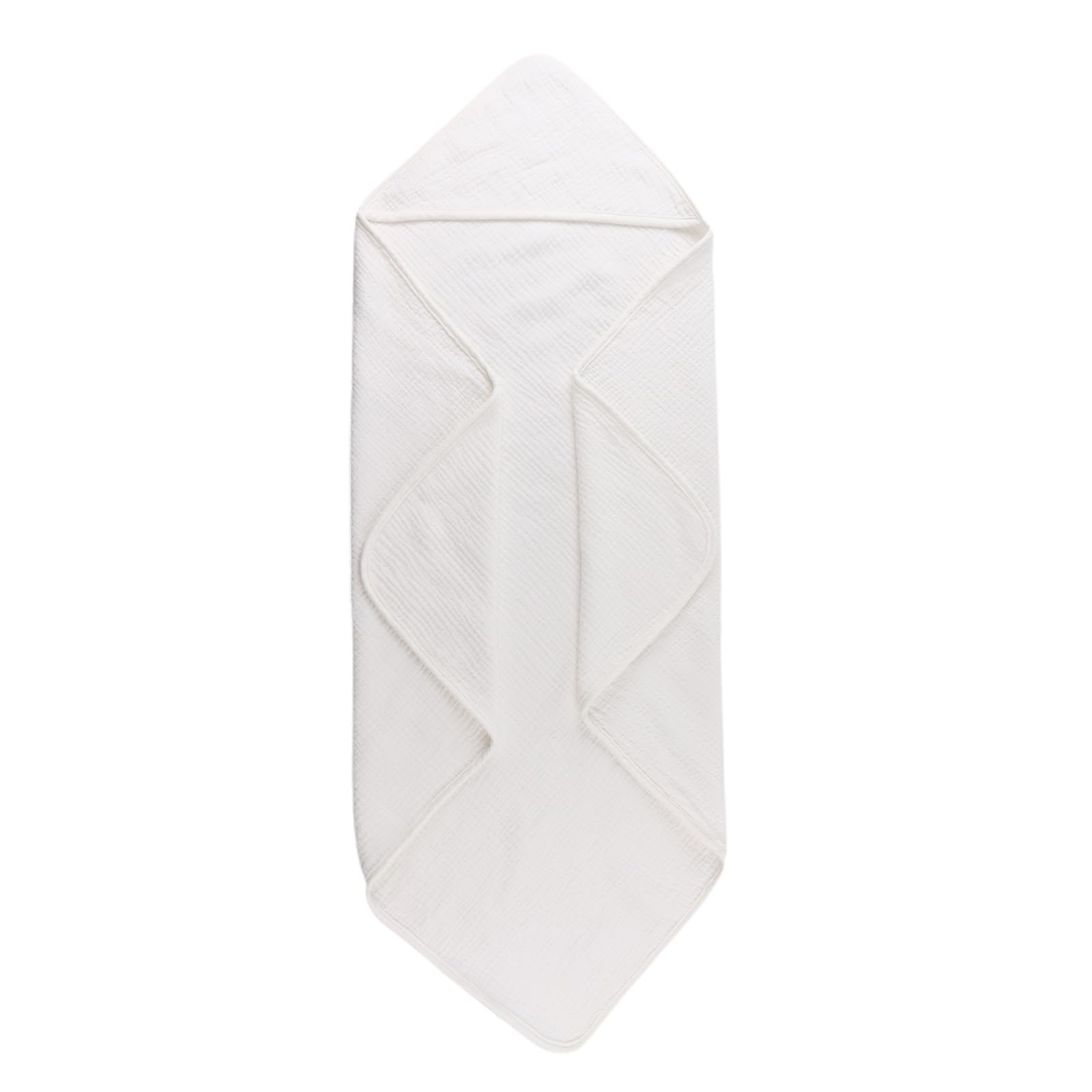 MniJiza Baby Hooded Towel Infant Muslin Cotton Bath Towel Newborn Soft Absorbent Towels (White) - Image 2