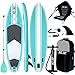Tabla Hinchable de Paddle Surf + SUP Paddle Remo de Ajustable | Bomba | Mochila | Aleta Central Desprendible | Kit de Reparación | Asiento de Kayak y Surf Leash(300*76*15cm Grosor, Carga Hasta: 350kg)
