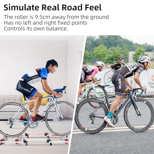 ROCKBROS Bike Rollers Adjustable Bike Trainer Stand Foldable Indoor Cycling Bicycle Roller with Resistance for MTB Road Bike Exercise