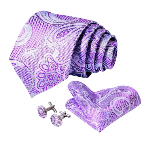 Image of 5PCS Tie and Pocket Square for Men, Silk Necktie and Handkerchief Cufflinks with Gold Ring and Lapel Pin Set
