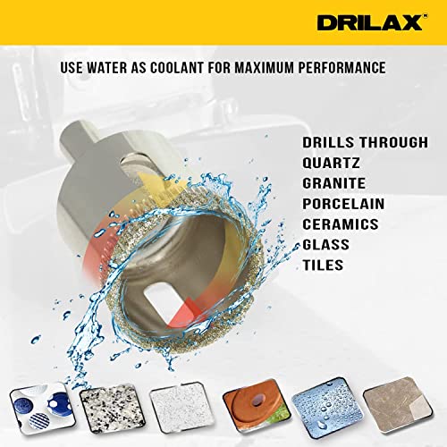 1 1/4 Inch Diamond Drill Bit Tile Hole Saw Ceramic Porcelain Quartz Granite Glass Fish Tank Kitchen Bathroom Shower Faucet Installation 1.25 Inches Single Pack #TOP1