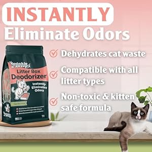 Sprinkle & Sweep Litter Box Deodorizer – Cat Litter Deodorizer Non Toxic and Safe for Kittens – Litter Deodorizer Instantly Eliminates Foul Litter and Urine Odors (Pack of 4)