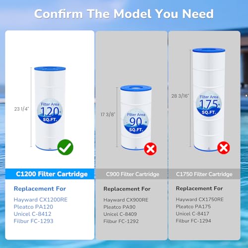 Future Way C1200 Pool Filter Cartridge Replacement for Hayward Star Clear Plus C1200, Replace Pleatco PA120, Hayward CX1200RE, Unicel C-8412, 120 sq.ft by Future Way - Image 3