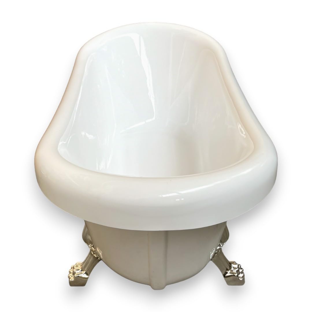 VASCA EPOCA STILE RETRÓ MODELLO MARGHERITA ELISABETTIANA VINTAGE PIEDINI CROMATI ARGENTO BAGNO